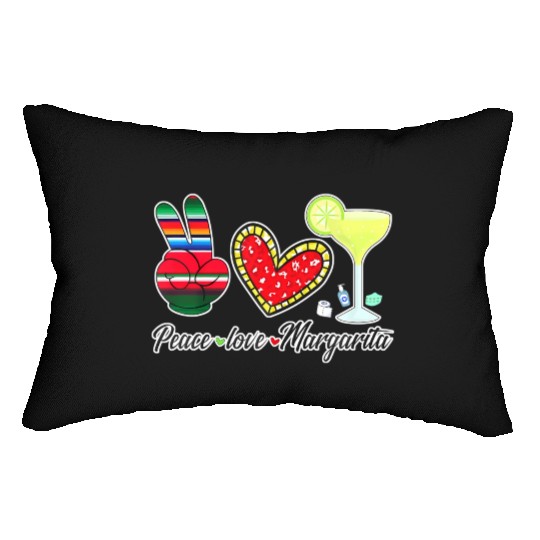 Peace Love Margarita for Plus Size Lumbar Pillows