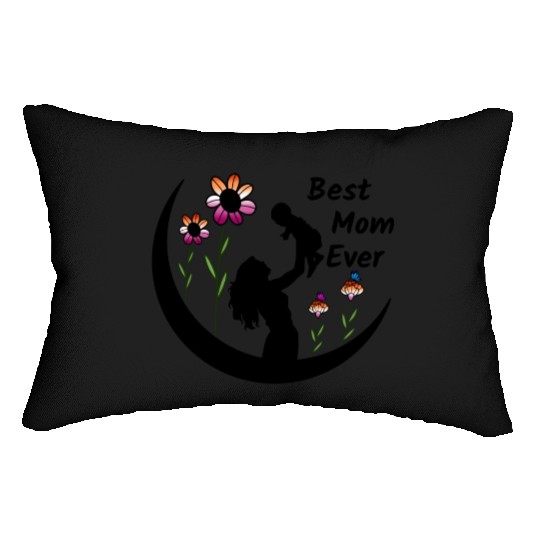 LGBTQ Mother's Day, Best Mom Ever, Lesbian Flag Lumbar Pillows
