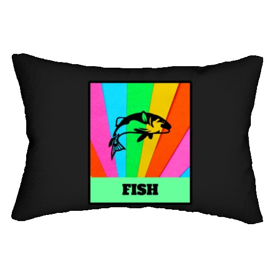Fish Rainbow Retro Classic Lumbar Pillows