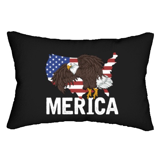 Us Flag Merica Pride Patriot Proud American Bald Lumbar Pillows