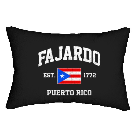 Fajardo Puerto Rico Boricua Flag Athletic Style Lumbar Pillows