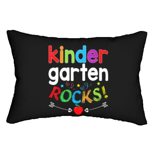 Kindergarten Rocks Back To School Kid Teacher Stud Lumbar Pillows