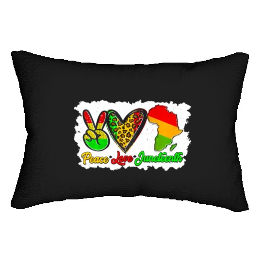 Peace Love Junenth Pride Black Africa American Lumbar Pillows