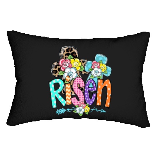 Happy Easter For Christian Mom He Is Risen Leopard Lumbar Pillows