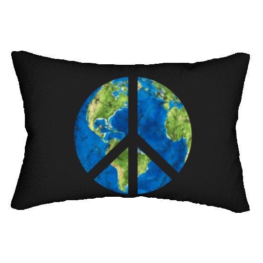 Peace On Earth World Peace Sign Lumbar Pillows