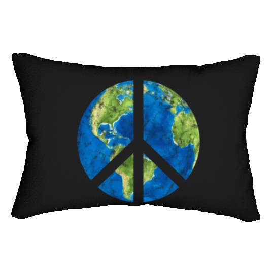 Peace On Earth World Peace Sign Lumbar Pillows