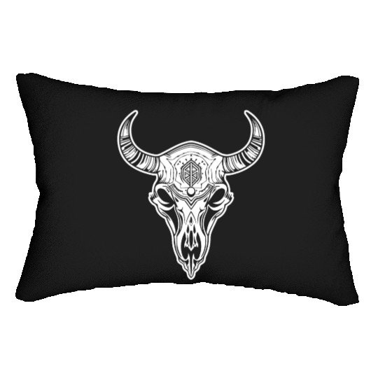 Cow Skull Boho Lumbar Pillows