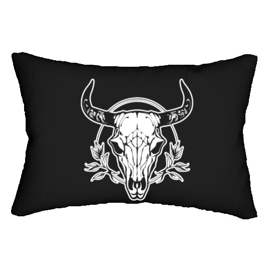Cow Skull Boho Lumbar Pillows
