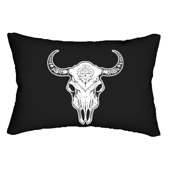 Cow Skull Boho Lumbar Pillows