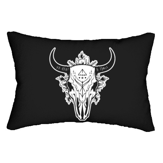 Cow Skull Boho Lumbar Pillows
