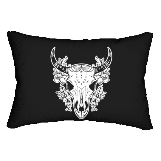 Cow Skull Boho Lumbar Pillows
