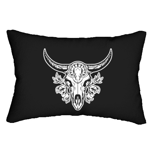 Cow Skull Boho Lumbar Pillows