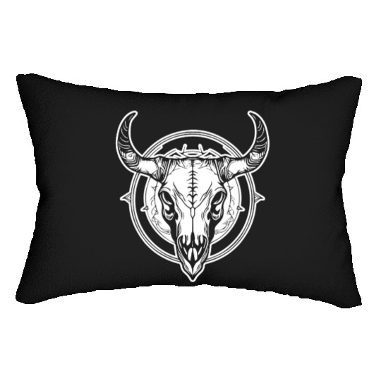 Cow Skull Boho Lumbar Pillows