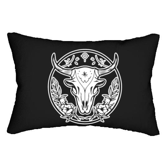 Cow Skull Boho Lumbar Pillows