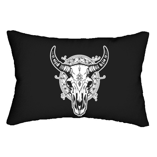 Cow Skull Boho Lumbar Pillows