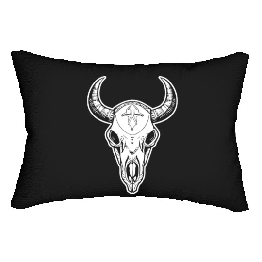 Cow Skull Boho Lumbar Pillows