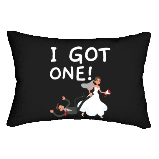 Bride And Groom Wedding Day Marriage Just Married Lumbar Pillows
