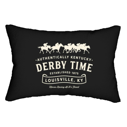 Derby Time Louisville Kentucky Horse Racing Lumbar Pillows