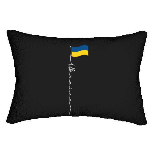 Ukraine Signature Flag Pole - Patriotic Ukrainian Lumbar Pillows