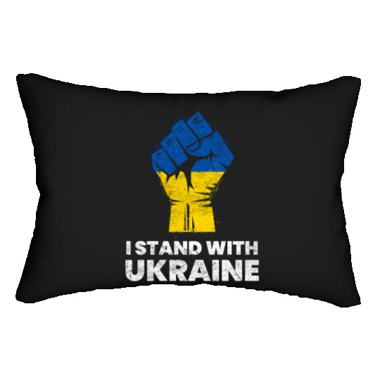 Ukrainian Flag I Stand With Ukraine Flag Lumbar Pillows