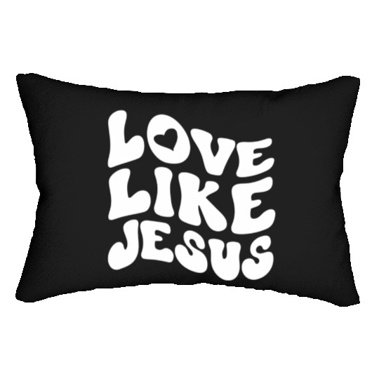 Catholic Christian Love Like Jesus Preppy Groovy Lumbar Pillows