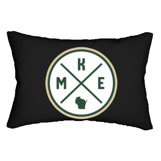 Milwaukee Circle Patch Green Lumbar Pillows