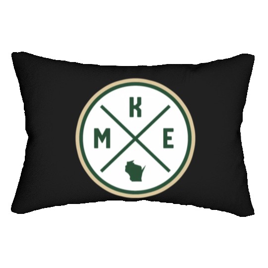 Milwaukee Circle Patch Green Lumbar Pillows