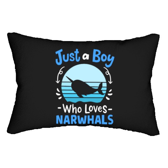 Narwhals Whales Narwhal Lover Retro Lumbar Pillows