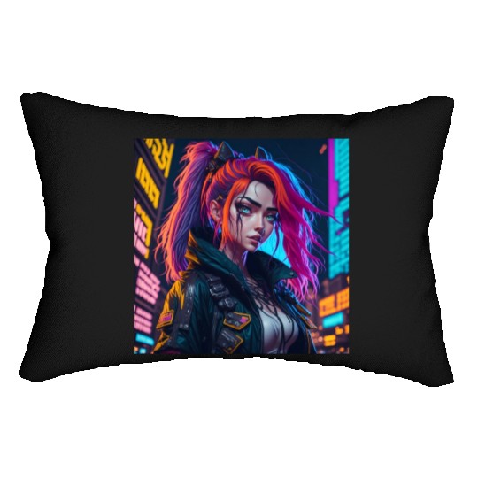 Cyberpunk Anime Girl Lumbar Pillows