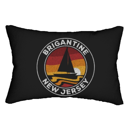 Brigantine New Jersey Sailboat 70S Sunset Lumbar Pillows