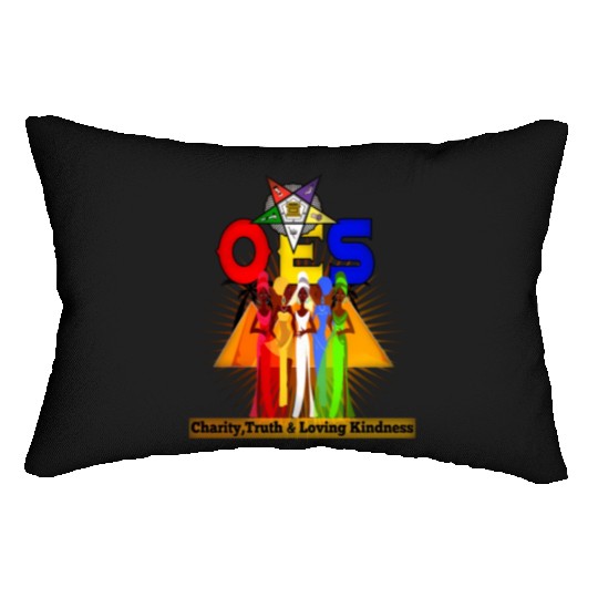 Order Of The Eastern Star Oes Ring Diva Sister'S Lumbar Pillows
