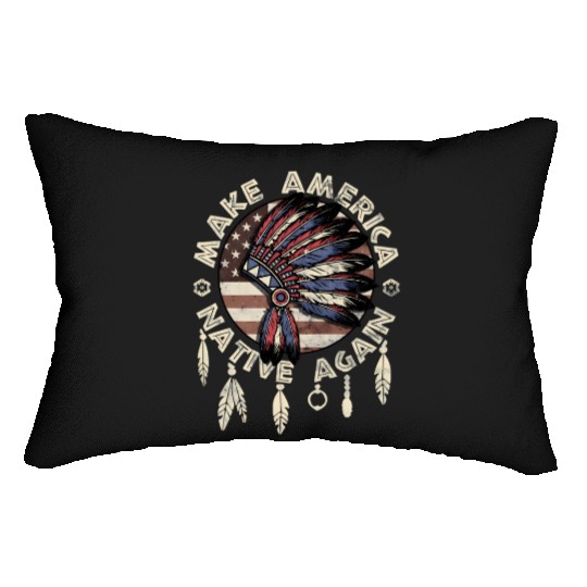 Make America Native Again Indigenous Peoples Day Lumbar Pillows