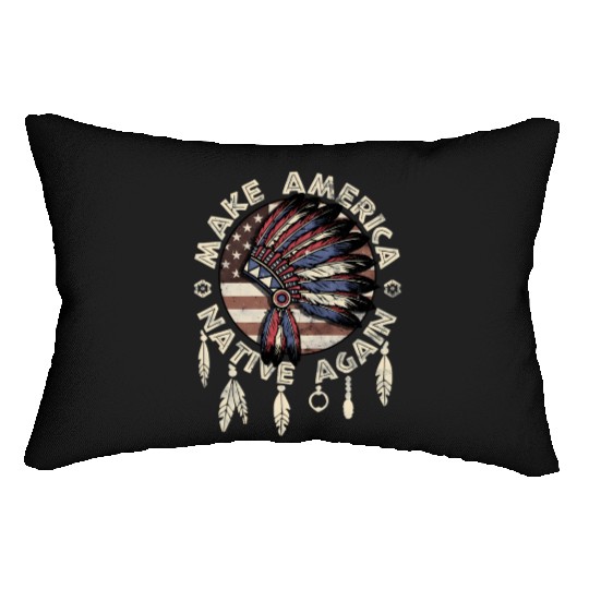 Make America Native Again Indigenous Peoples Day Lumbar Pillows