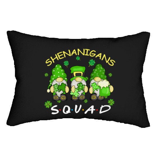 St Patrick'S Day Shenanigans Squad Three Gnomes Lumbar Pillows