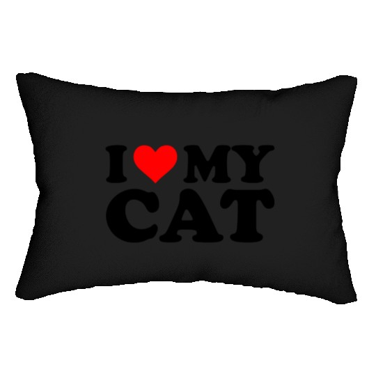 I Love My Cat Red Heart Cat I Heart My Cat Lumbar Pillows