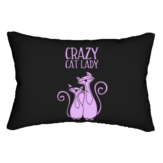 Crazy Cat Lady For Cat Purple Lumbar Pillows