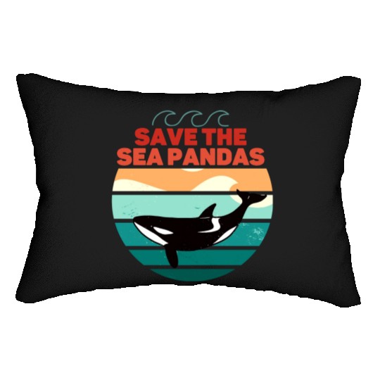 Rescue Killer Whale Orcas Save The Sea Pandas Lumbar Pillows