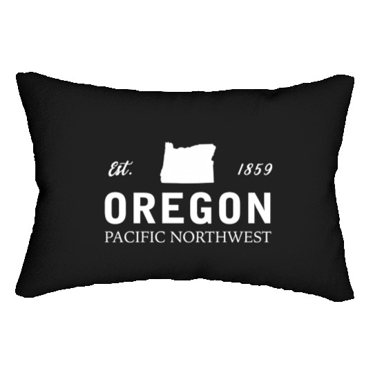 Oregon Est 1859 Pacific Northwest Us Flag Lumbar Pillows