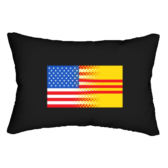 Vietnamese American South Vietnam Flag Lumbar Pillows