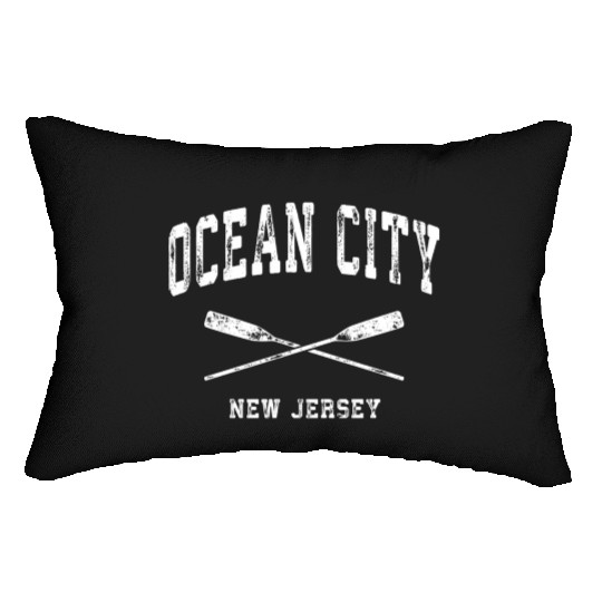 Ocean City New Jersey Nautical Crossed Oars Lumbar Pillows