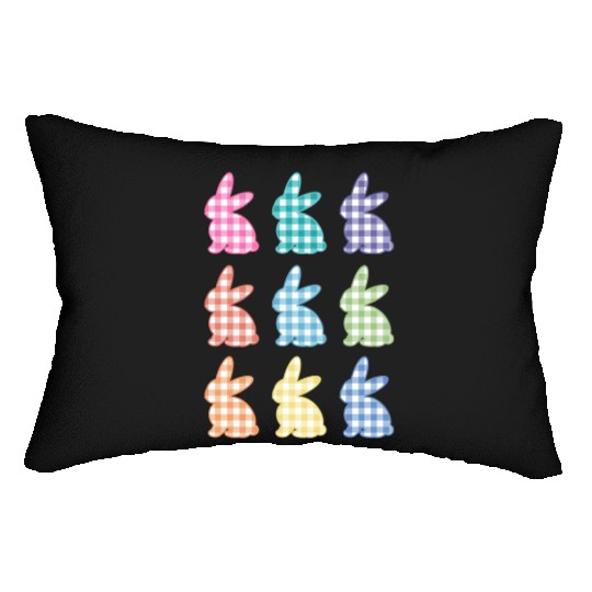Easters For Plaid Easter Bunny Gingham Lumbar Pillows