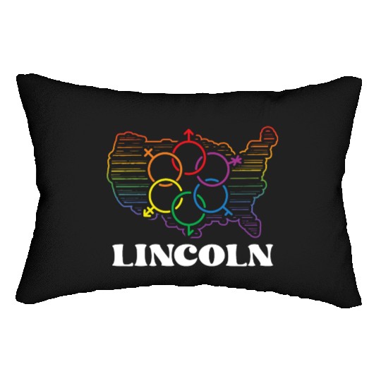 Lincoln Pride Month Pride Flag LGBT Community LGBT Lumbar Pillows