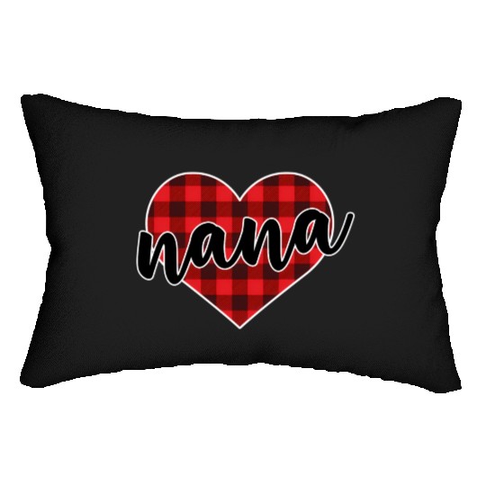 Nana Buffalo Plaid Heart Cozy Winter Pattern Lumbar Pillows