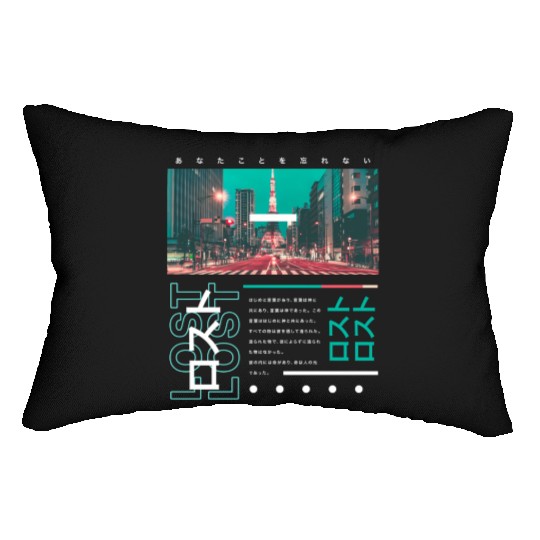 Japanese Streetwear Vibes Aesthetic Tokyo Fashion Lumbar Pillows