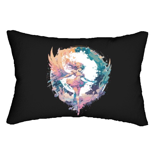 Watercolor Fairy Fairycore Grunge Pastel Goth Aest Lumbar Pillows
