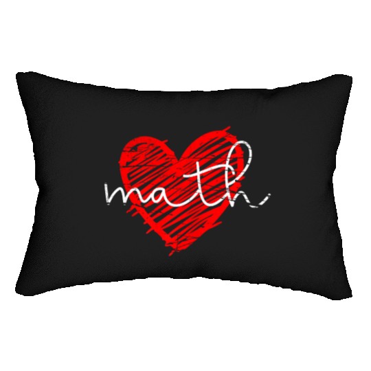 Math Heart - Math Teacher Heart Lumbar Pillows