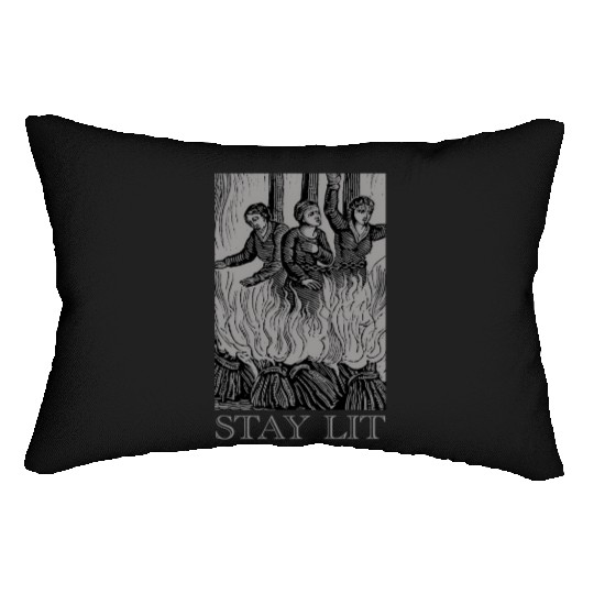 Stay Lit Occult Satan Witch Unholy Baphomet Tarot Lumbar Pillows