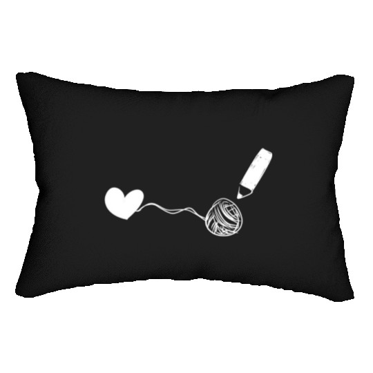 heart draw love Lumbar Pillows