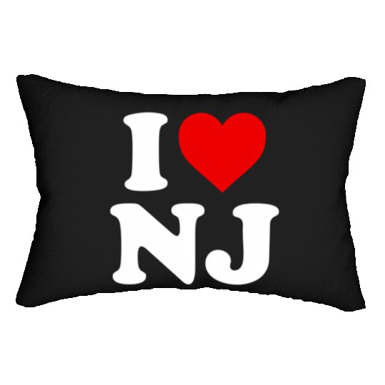 I Love Nj Heart New Jersey Lumbar Pillows