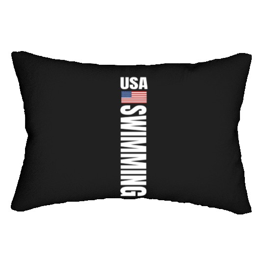 Usa Swimming American Flag Swim Sport Team Lumbar Pillows